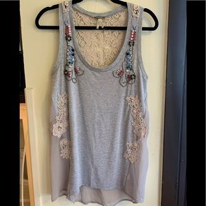 Gray bedazzled tank top